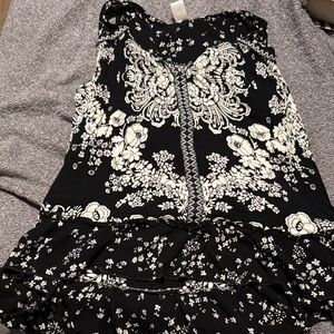 Black and White Floral Dress